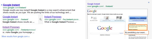 Google Instant Previews - New Button on Google Site Links