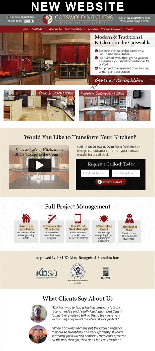 New Web Design for Cotswold Kitchens